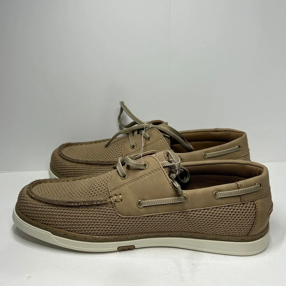 Madden Mens Tan Mesh Boat Shoes Ortholite Loafers Brown US 9.5 Preppy‎ Boat Shoe